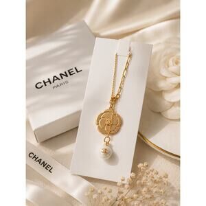 Camellia Pearl Pendant Necklace – Gold Tone GWP